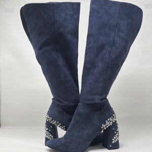 Charles By Charles David Blue Over the Knee Boots